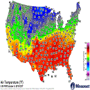 Aktualna temperatura powietrza w USA